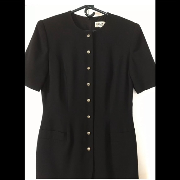 Kasper A.S.L.Midi Dress 8🌟Logo Buttons Front Career Workwear Officially Classic - Picture 9 of 13